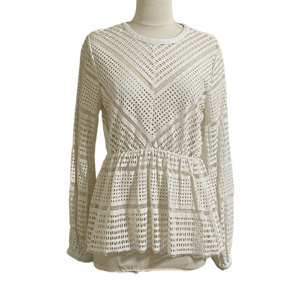 Endless Rose Jewelry - ENDLESS ROSE White Sheer Crochet Lace Top Small